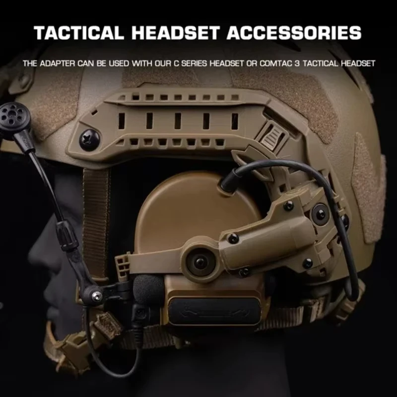 Tactical Helmet Rail Adapter for C Series Headset Accessories Airsoft Holder Adjustable Suspension Bracket CS Sports Equipment 2
