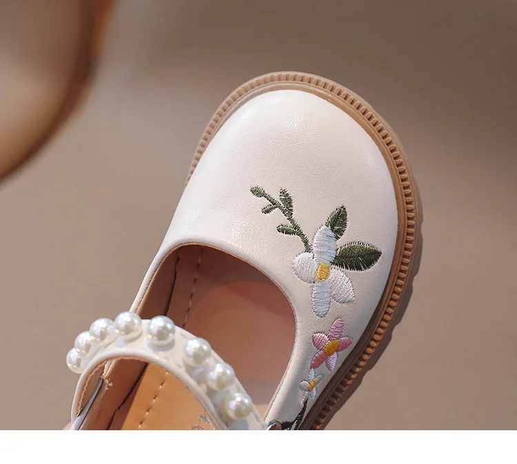 Mädchen Lederschuhe Stickerei Blumen Prinzessin Süße Kinder Nationalstil Wohnungen Kinder Flache Mary Janes Weiche Abendschuhe Weich – Detail 18