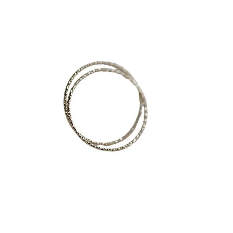 Silver Plated 14K Gold Ring for Women Korean Stacked