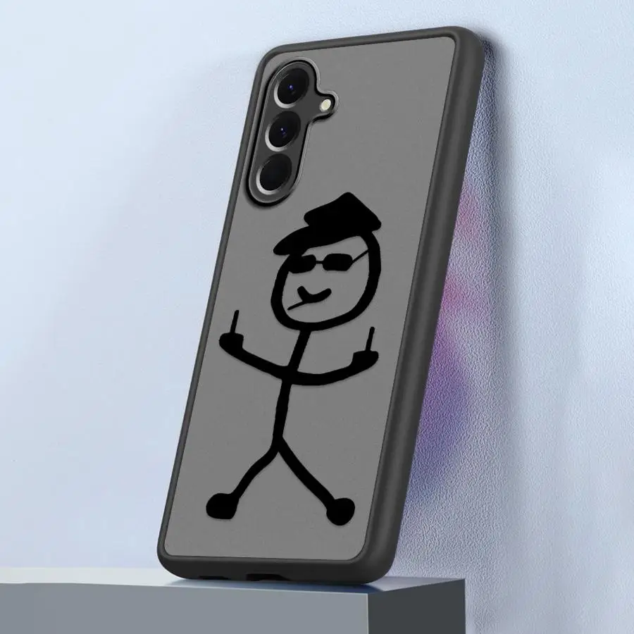 Cute Stick Figure Lines Phone Case - Stylish Back Cover Design