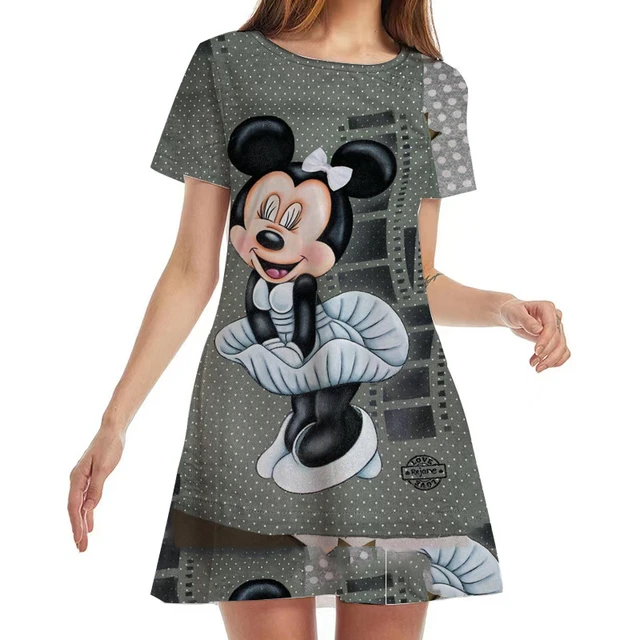 2022 Summer New Disney Minnie Mickey Loose Short Sleeve Round Neck