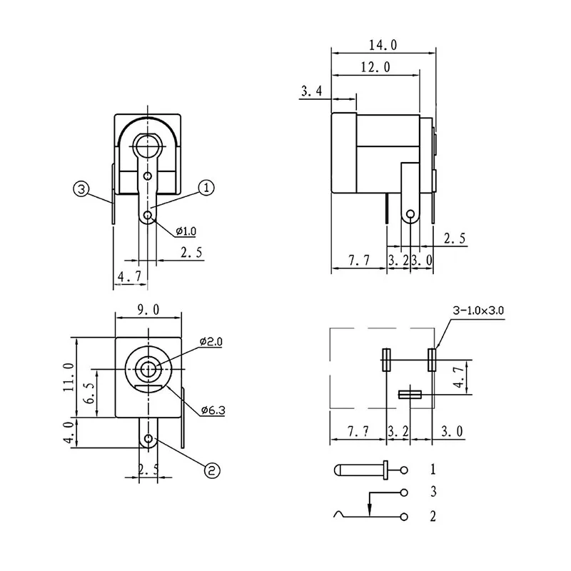 10 Teile/los 5,5x2,1mm DC Power Weibliche Jack Buchse Stecker Panel Mount Stecker DC-022B/DC-025M/DC-005/DC-022/DC-022K/DC-099 – Detail 3