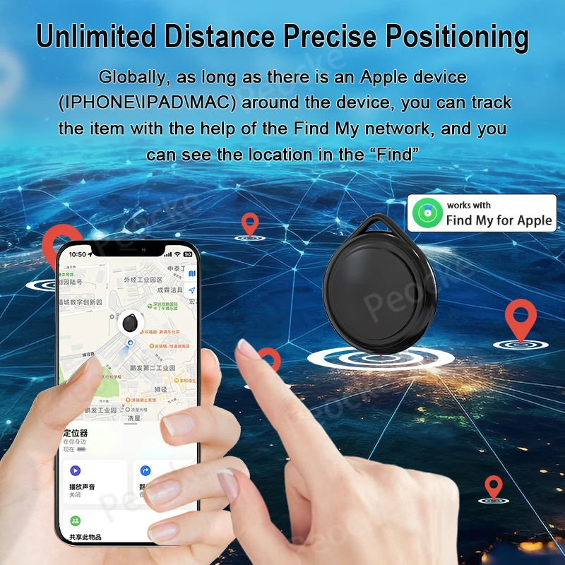 Mini Pet Tracking Device with Find My for Apple Smart iTag Cat GPS Tracker Bluetooth Locator Key Child Pet Car Lost Finder