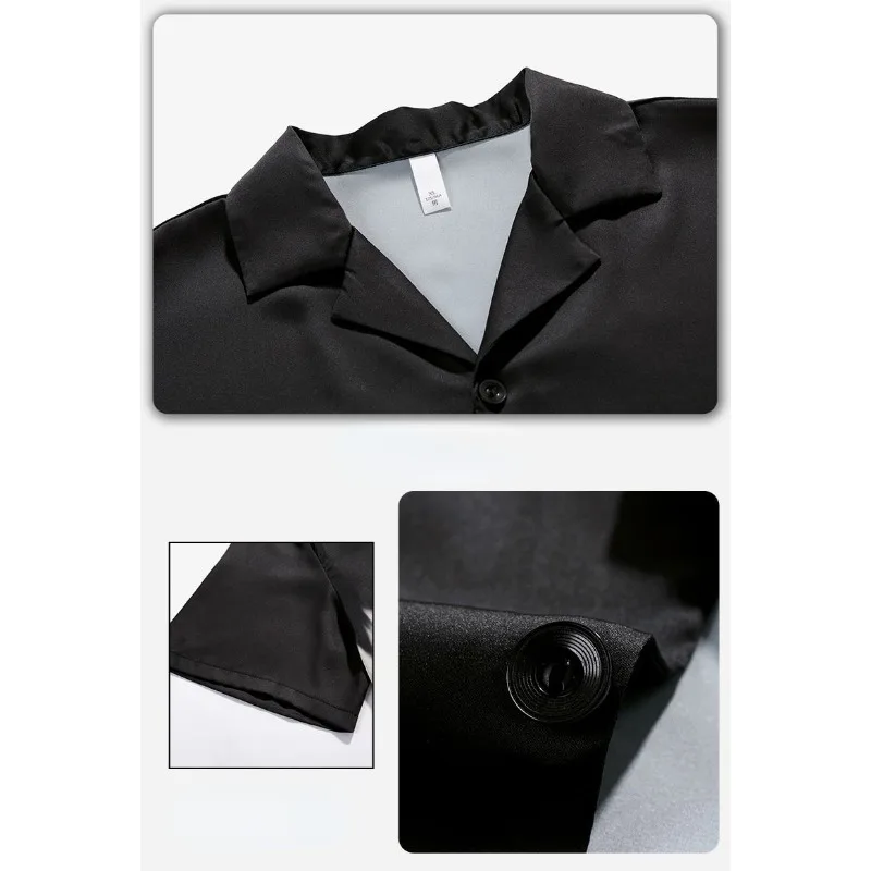 Silk Pajamas Short-sleeved Tops Shorts Men Pajama Sets Loose Sleepwear Loungewear Luxury Brand Sleepwear Thin Homewear