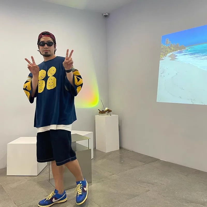 

Kapital quarter sleeved T-shirt American hip-hop pure cotton heavyweight oversized Hirata and Hiroshi retro short sleeved