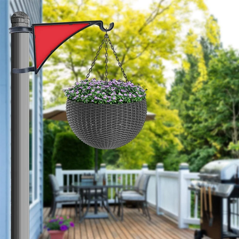 T02C!-Plant Hangers,2 Pack Hangs Fence Post Hanger For Bird Feeders, Planters, Lanterns, Wind Chimes,Patio Decor