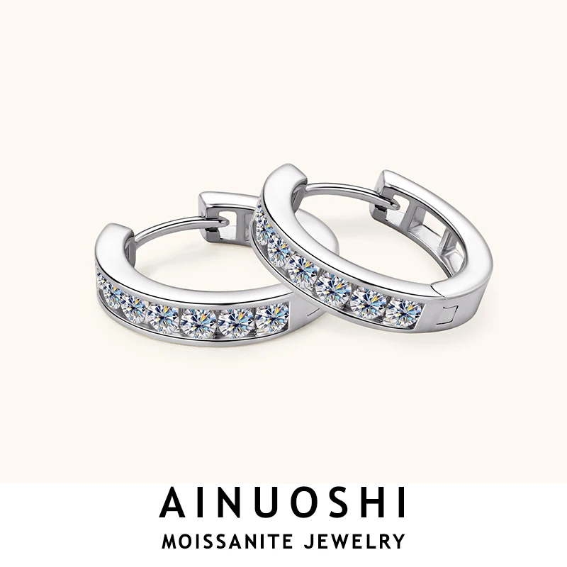 

Серьги AINUOSHI из 2,5 мм муассанита, круглые серьги из серебра 925 пробы для женщин, оригинальные свадебные украшения, аксессуары