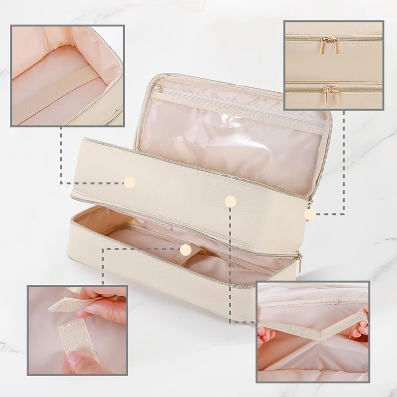 Double-Layer Travel Bag For Shark Flex Style Case Compatible With For Shark/Dyson Hair Dryer