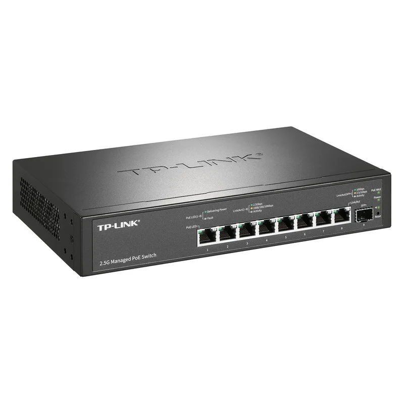 2.5Gbps 이더넷 PoE 스위치 115W 9포트 2.5Gbps 관리형 PoE+ 스위치, 802.3af/at PoE+, 2.5Gbps RJ45 10Gbps SFP+, 중국어 펌웨어