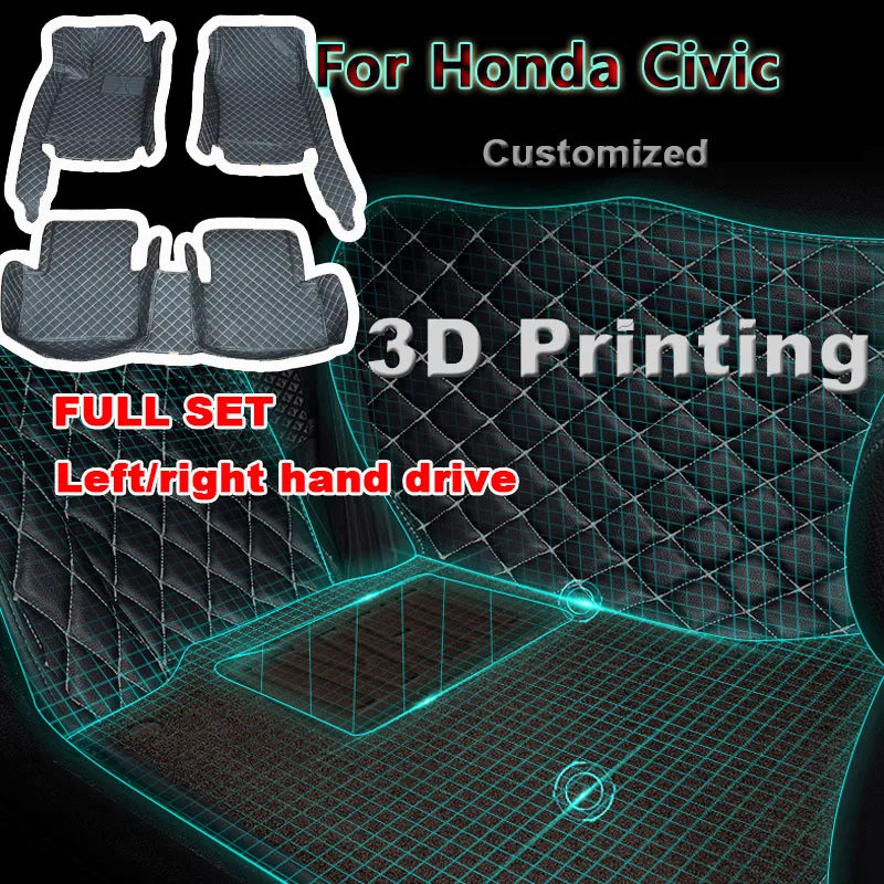 

Car Floor Mats For Honda Civic 2022 2023 Carpets Styling Protect Accessories Rugs Foot Pad Auto Parts Waterproof Dash Covers