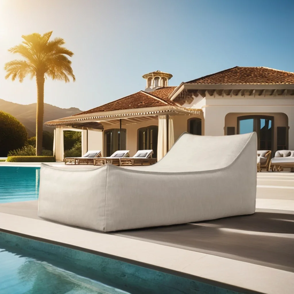 Outdoor Patio Garden Set Modern Italian Design Iconic Bean Bag Ibizan Chaise Aluminum Outdoor Sofa Set