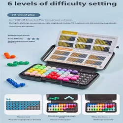 3D IQ Puzzle Board Game - Classic Pyramid Pearl Logic Challenge (GRAY)