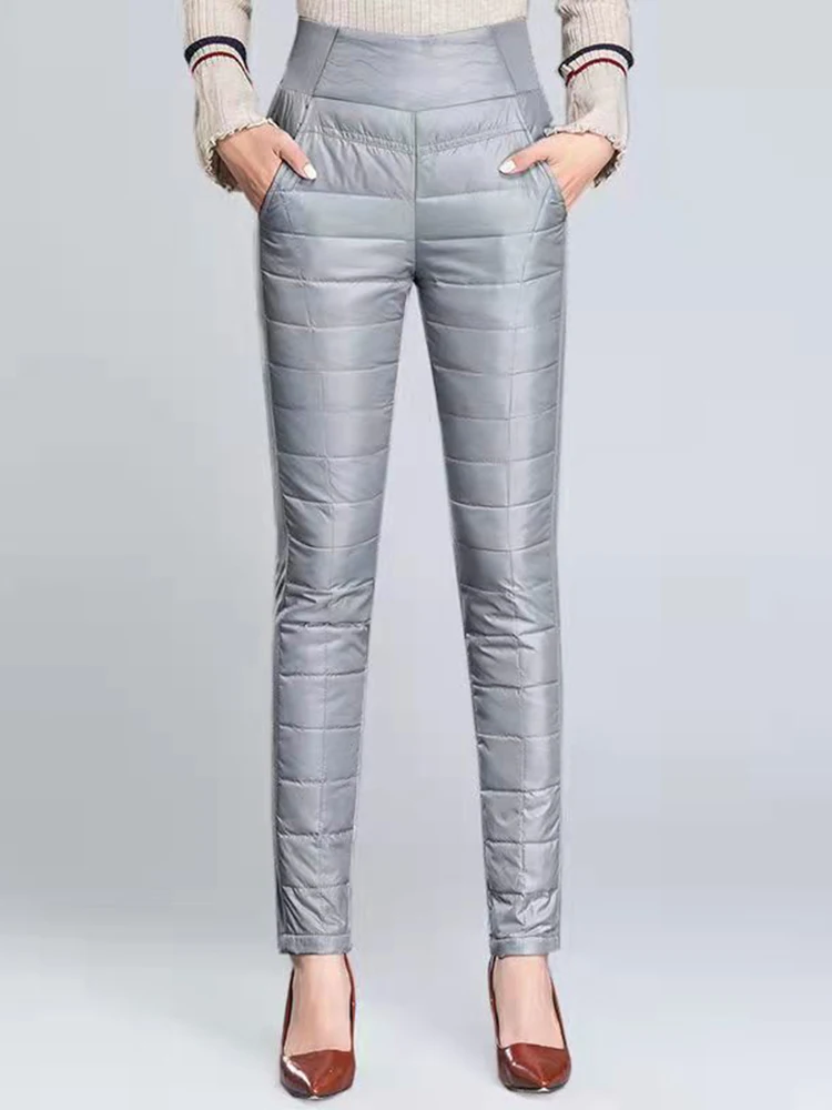 Thick Warm Side Elastic Down Cotton Harem Pants Thicken Snow Wear Windproof Spodnie Waterproof High Waist Jogger Sweatpants