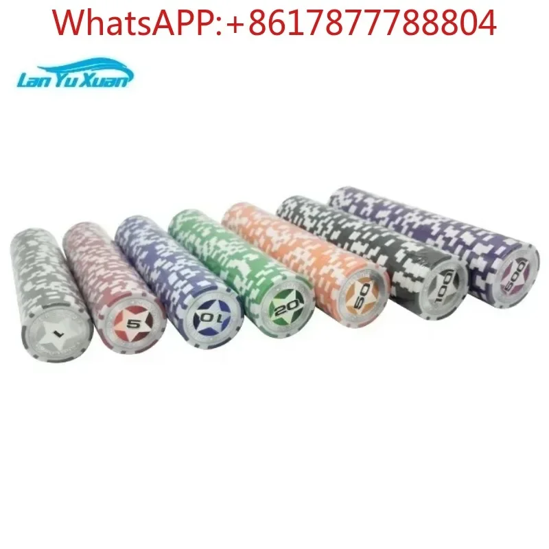 500 pcs Clay poker chips with silver aluminum case set include 2 sets poker cards and 1 white dealer 5
