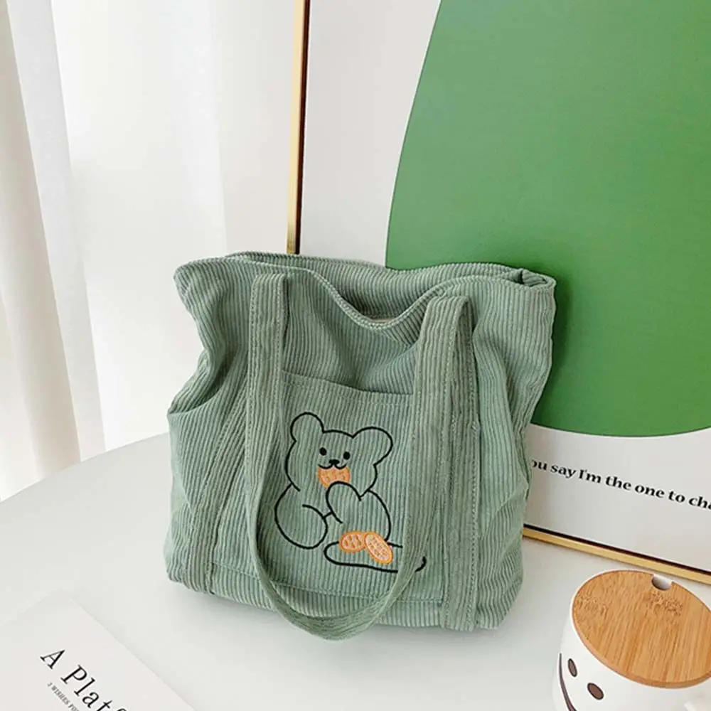 

Women's Clutch Coin Purse Large Capacity Ladies Phone Pouch Casual Tote Cartoon Shopping Bags Corduroy Handbag Shoulder Bags