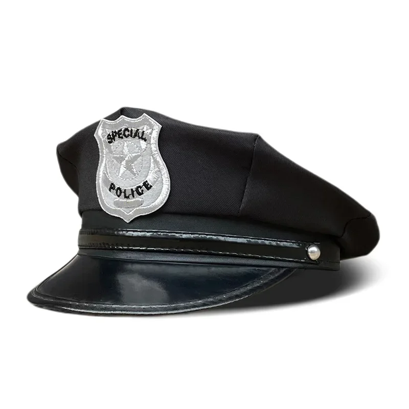Verkleidung als Polizist, Hut, achteckige Dekoration, Uniformzubehör, Halloween-Karnevalsparty-Requisiten, Cosplay-Performance – Detail 1