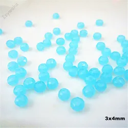 Isywaka Hot Light Green Faceted Crystal Glass Rondelle Spacer Beads for Jewelry Making, 125pcs (Jade Blue)