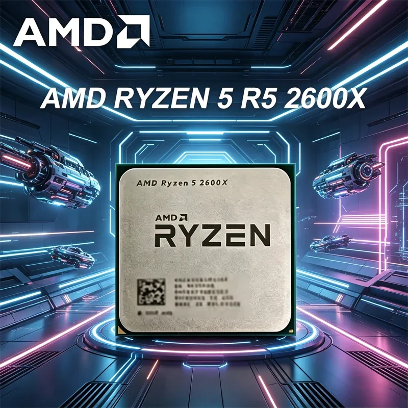 AMD Ryzen 5 R5 2600X CPU 6코어 12스레드 3.6GHz 95W CPU 프로세서 LGA AM4 게이밍 CPU(패키지 없음)