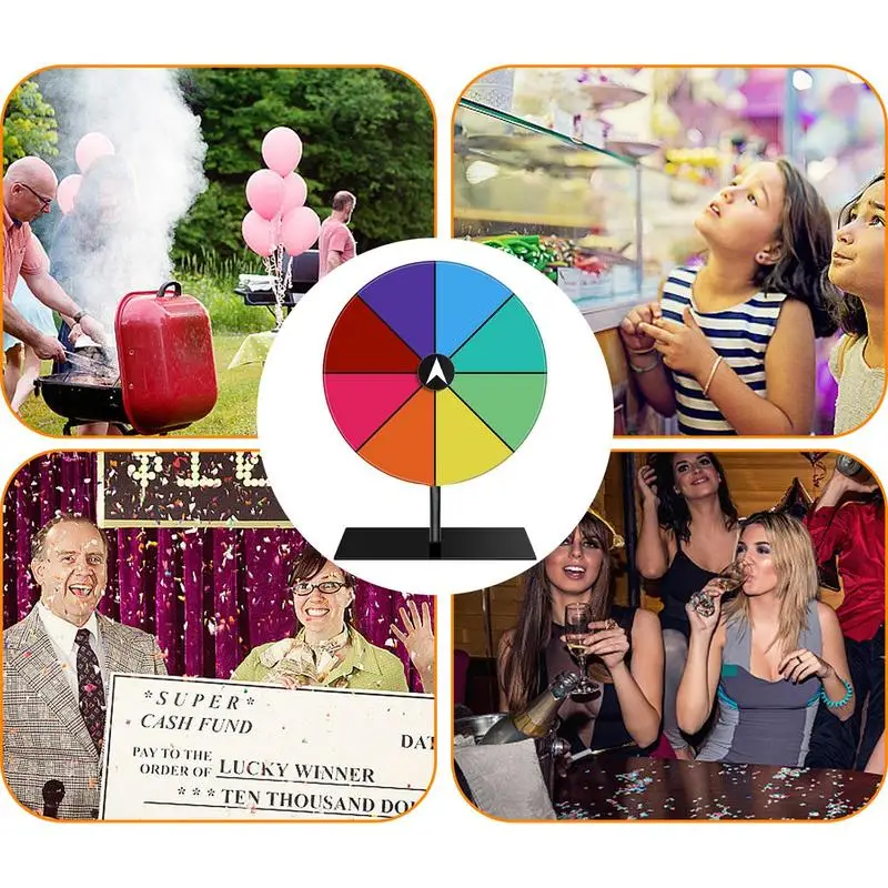 Prize Wheel Game Dry Erase Spin Wheel Spinner Color Roulette Heavy Duty Editable Spin Prizes Tabletop Prize