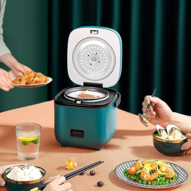 Mini fornello di riso Cucina domestica automatica Macchina da cucina elettrica 1-2 persone Scaldavivande Piroscafo 1.2L Piccolo fornello di riso 2
