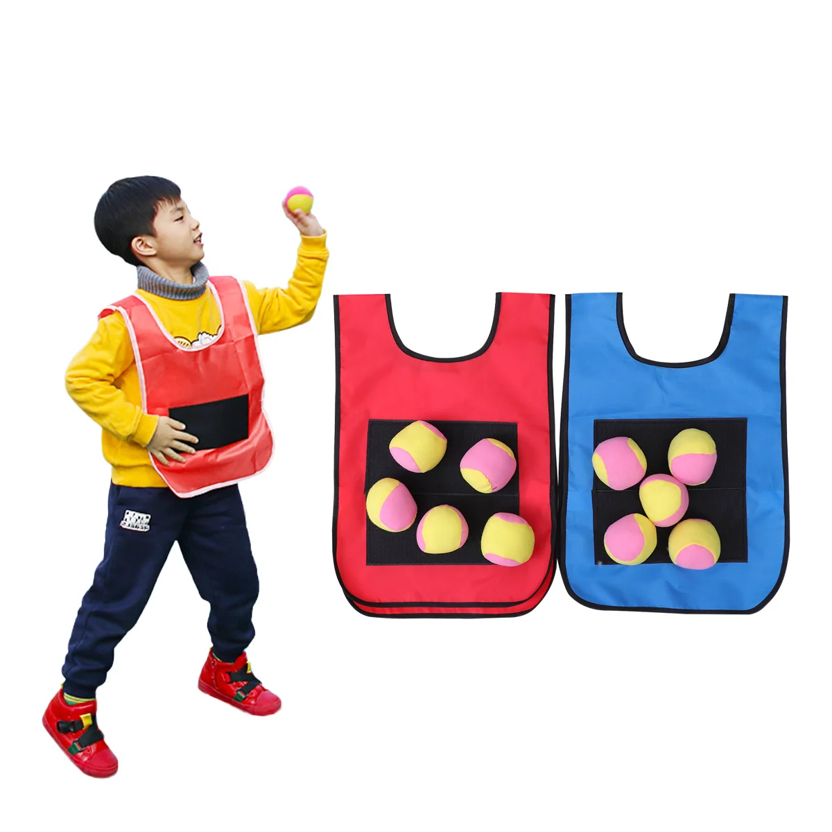 12pcs Children Sticky Ball Vest Sticky Jersey Vest Game Props Sticky Ball Vest for Kids sticky vest for ball 2