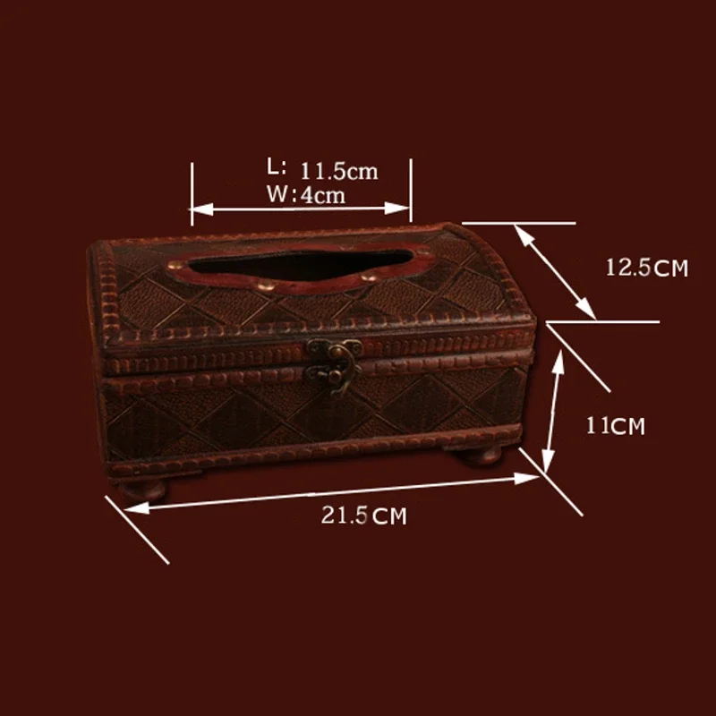 Royal Style Brown Torched Wood Bathroom Facial Tissue Box Holder Cover Napkin Tissue Dispenser Organizer Holder 6