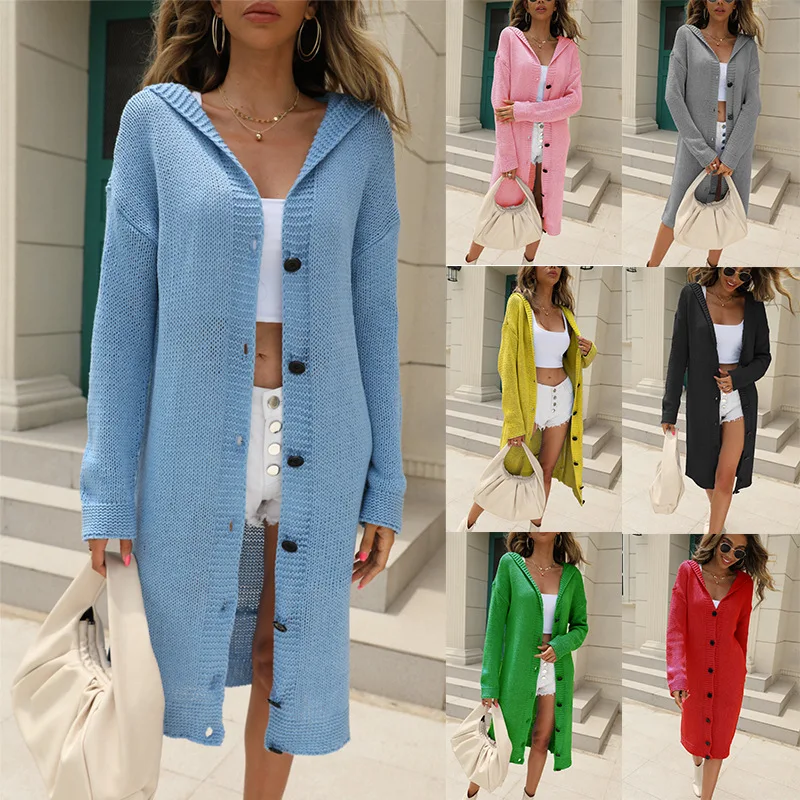 womens knitted cardigan with hood