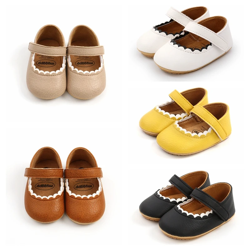 Soft Leather Baby Moccasins Shoes Newborn Rubber Sole First Walkers Floral Border Toddler Shoes Infant Girls Anti-slip Prewalker winter baby warm shoes newborn boys girls solid first walkers infant cottton soft sole toddler anti slip baby prewalker shoes