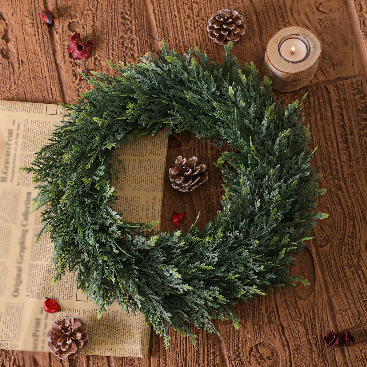 Cedar Artificial Flower Ring 3