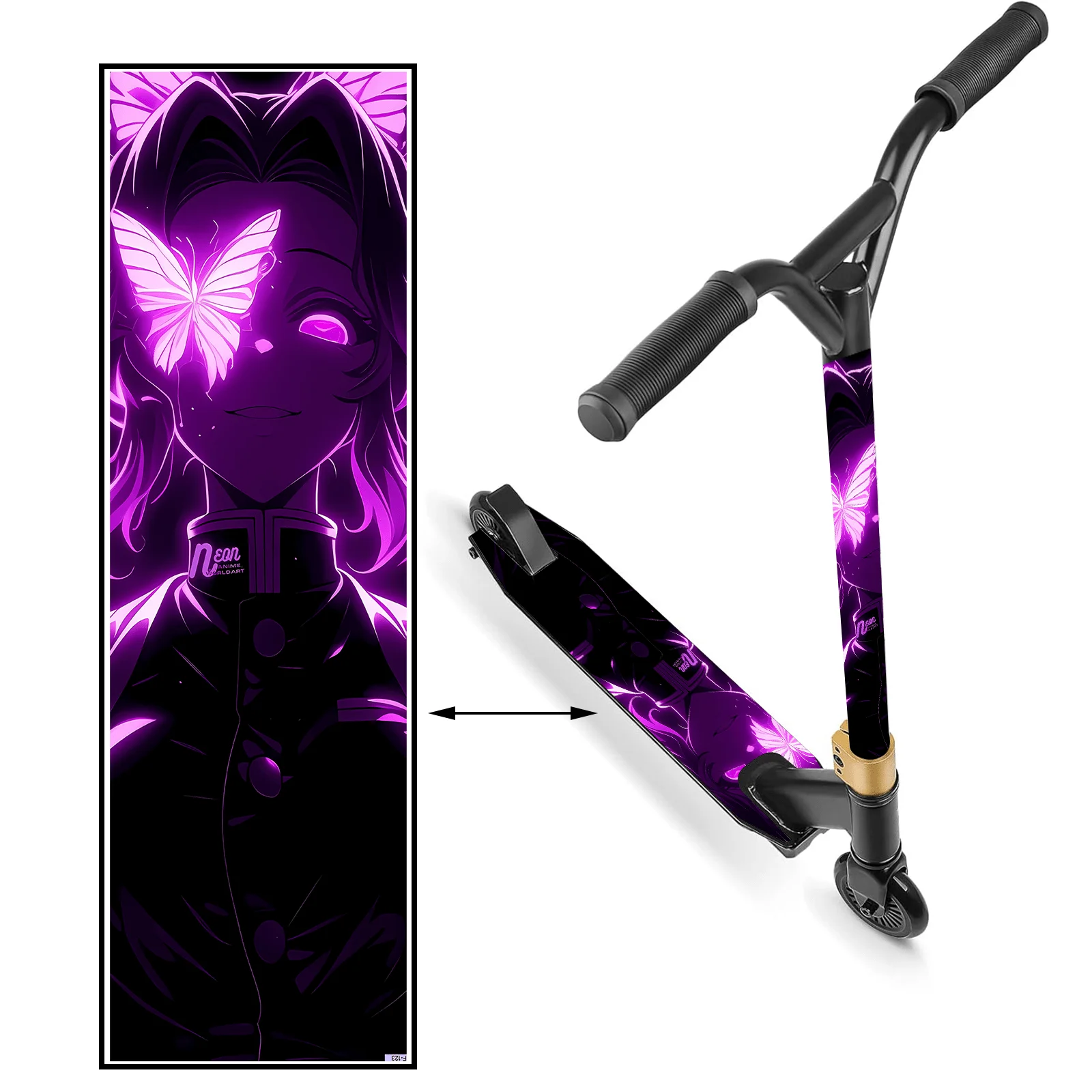 Purple Butterfly Girl Scooter & Skateboard DIY Non-Slip Sticker