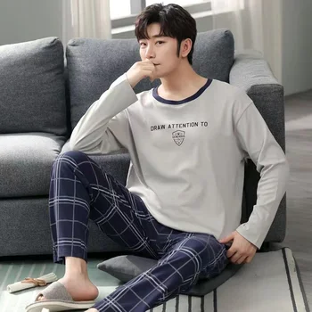 SUO & 차오 2023 새로운 잠옷 세트 긴 소매 라운드 넥 탑과 바지 인쇄 잠옷 잠옷 Homewear