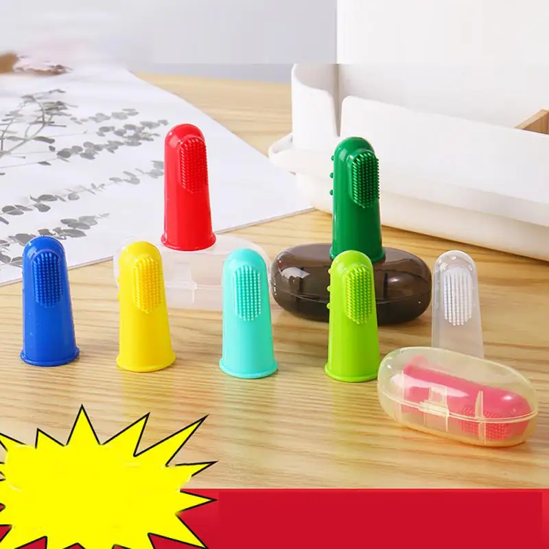 Childrens Toothbrush Remove Calculus Soft Rubber Baby Toothbrush Oral Care Cleaning Fine Bristles Fingertip