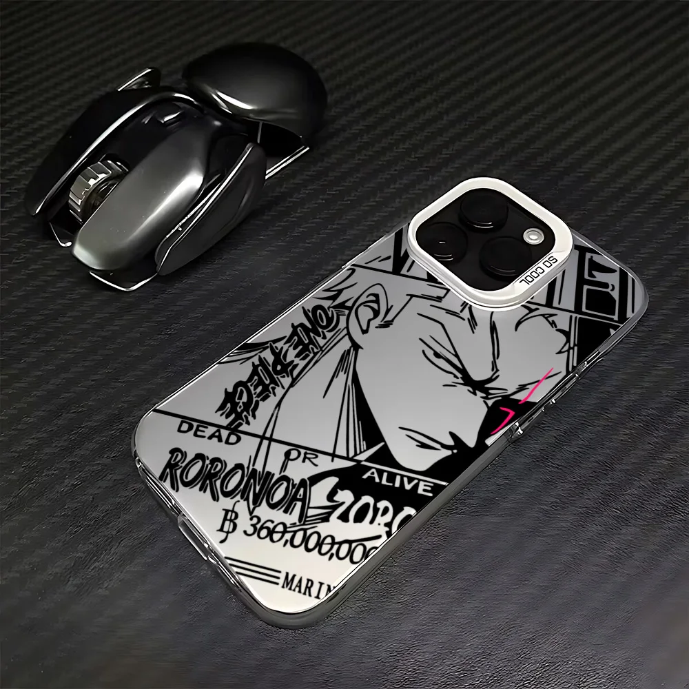 thumbnail image 1 of Funda de teléfono de Anime One Pieces Luffy Zoro para iPhone 16 15 14 13 12 11 Pro Max X XR XSMAX 8 7 Plus, parte trasera mate a prueba de golpes, 1 of 5
