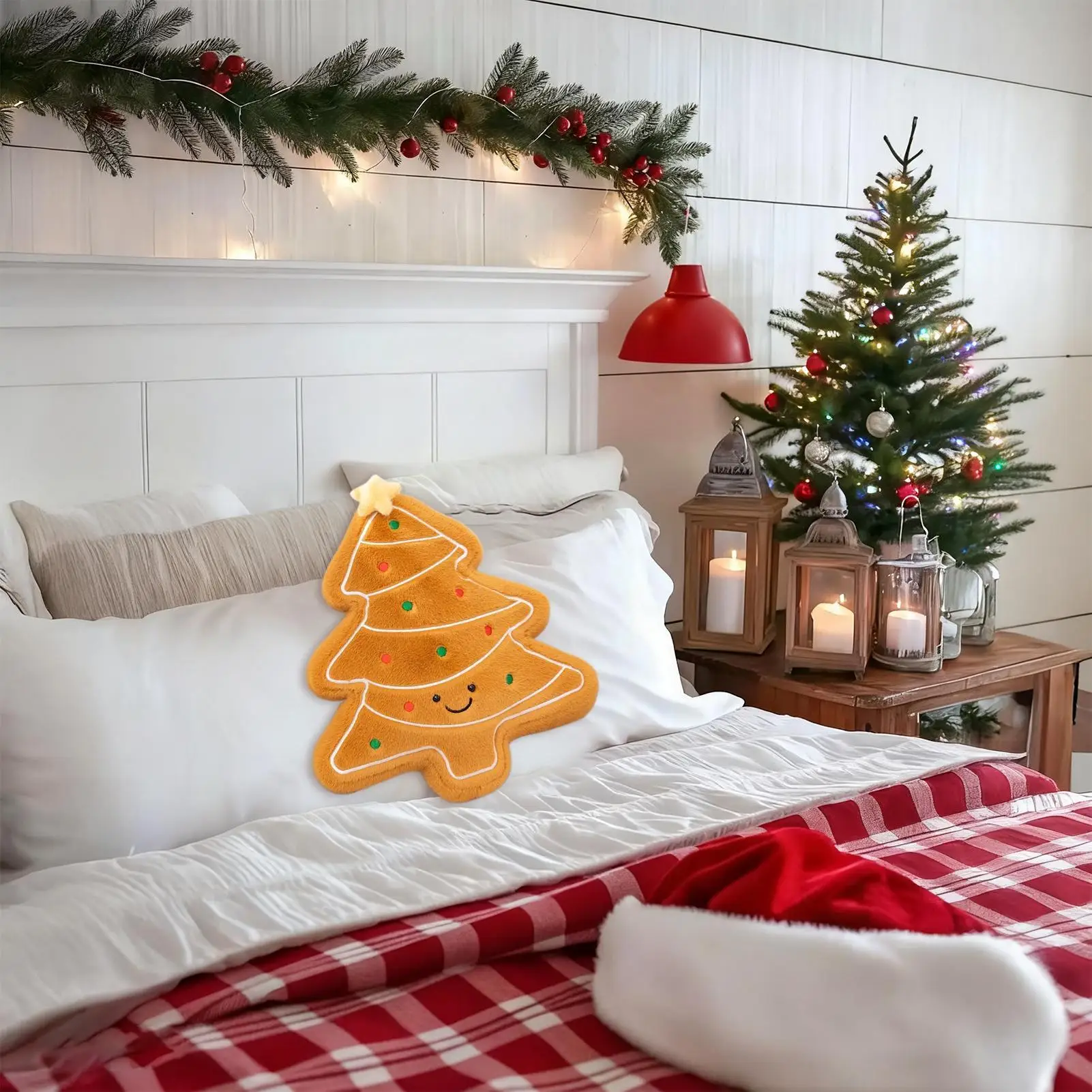 Christmas Pillows For Couch Stuffed Christmas Tree Gingerbread Cushion Couch Lumbar Pillows For Interior Designers Bedroom