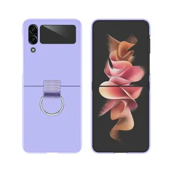 Luxury Candy Pure Color Liquid Silicone Shockproof Ring Case - Samsung Z Flip 3 (PURPLE)