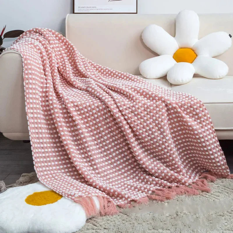 

NEW Knitted tassels Chenille Blanket Leisure Snow White throw Shawl Sofa Blanket for beds home decorative Blanket
