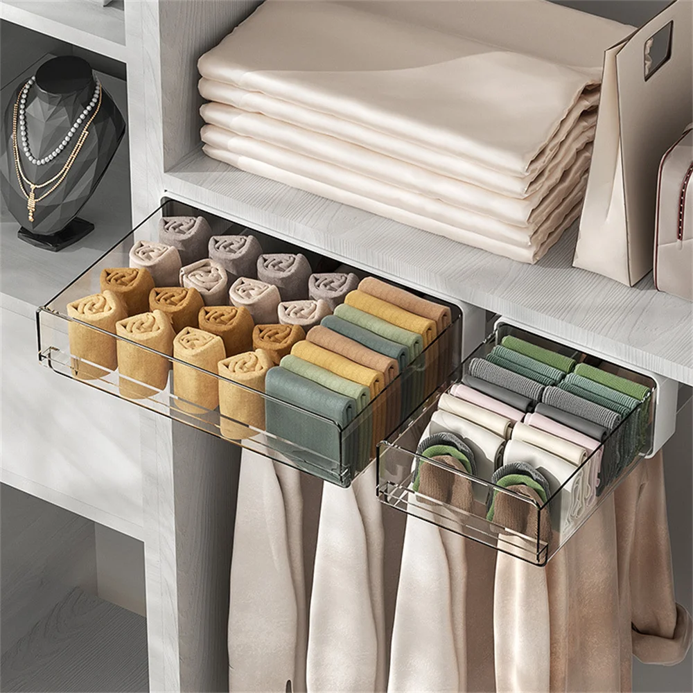 

Drawer Storage Box Under Table Hidden Self-Adhesive Drawer Type Storage Cabinet Office Desk Cosmetics Stationery Storage Rack