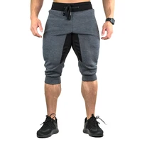 Summer Men's Casual Cotton Shorts Running Workout Joggers Sweatpants  Jogging Sport Capri Pants Mesh Below Knee 3/4 Gym Shorts 2