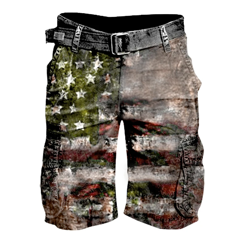 Men's Graffiti Split Short Jeans 2024 Summer New Fashion Casual Hole Retro Style Denim Shorts Men's Brand Clothing