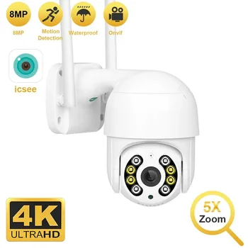 4K 8MP Wireless IP Camera Outdoor Security Wifi PTZ Camera 4MP HD Auto Tracking Video Surveillance CCTV Camera P2P iCsee APP 1