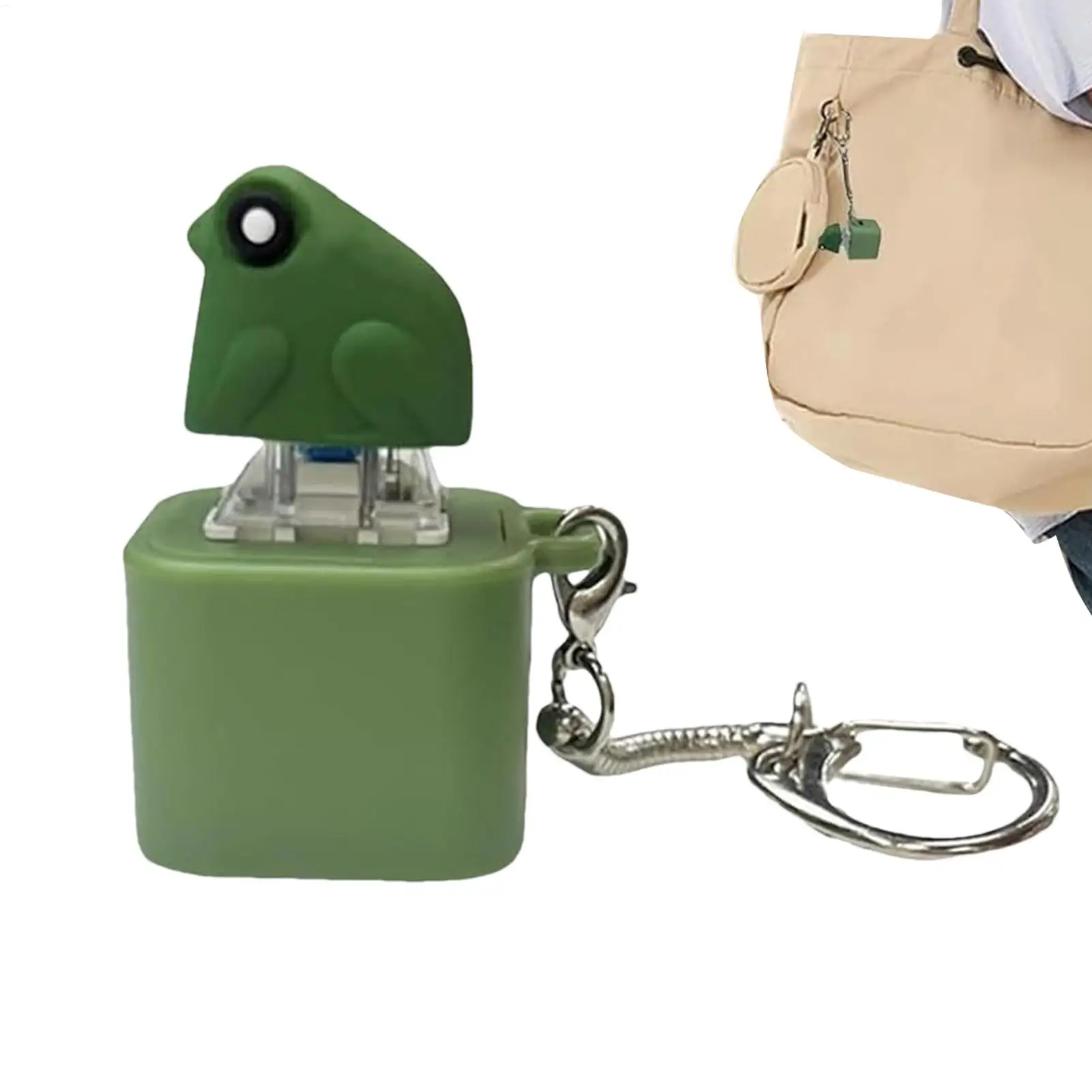 hot Funny Croaking Frog Keychain Rechargeable Frog Keyboard Fidget Clicker Frog Sound Keychain With LED Light For Stress Relief