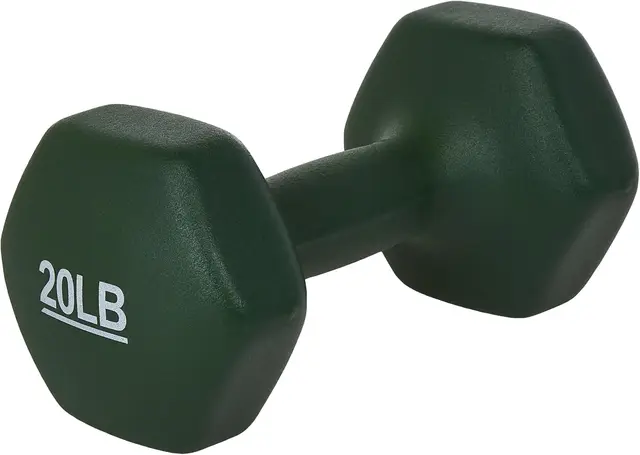 7085-7e1fab.jpg Set of 2 20 lb Dumbbells with Anti Slip Anti roll Shape (Dark Green)