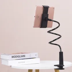 Adjustable 80cm Tablet Holder Stand with Flexible Arm and Table Clamp (Black)