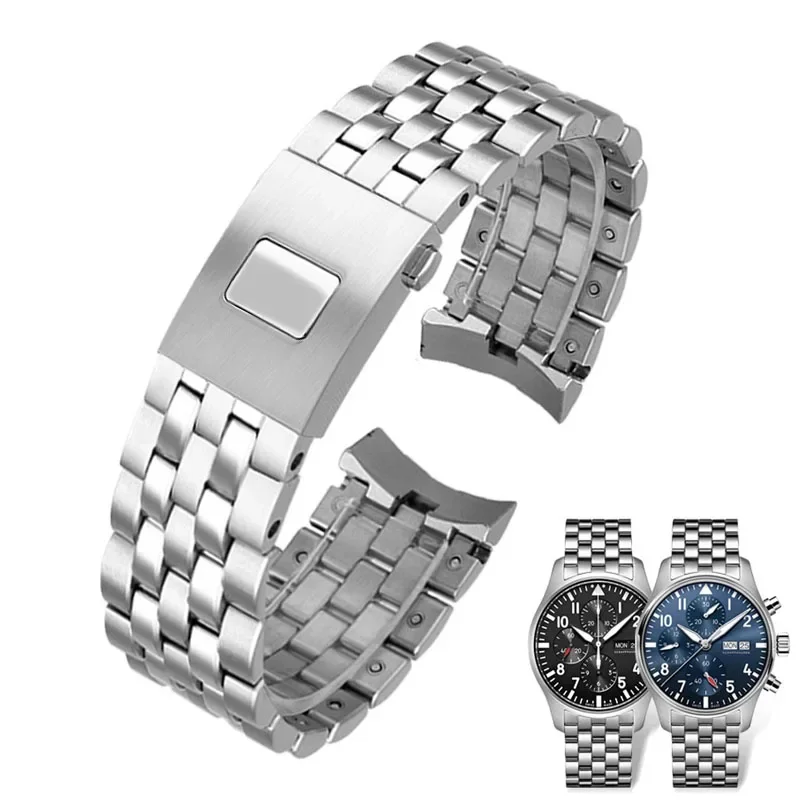Cinturino Solido In Acciaio Inossidabile Per Iwc Pilot Mark 17 18 Iw377714 Iw377717 Iw377710 Cinturini Per Orologi Bracciale Da Uomo 20M 21Mm