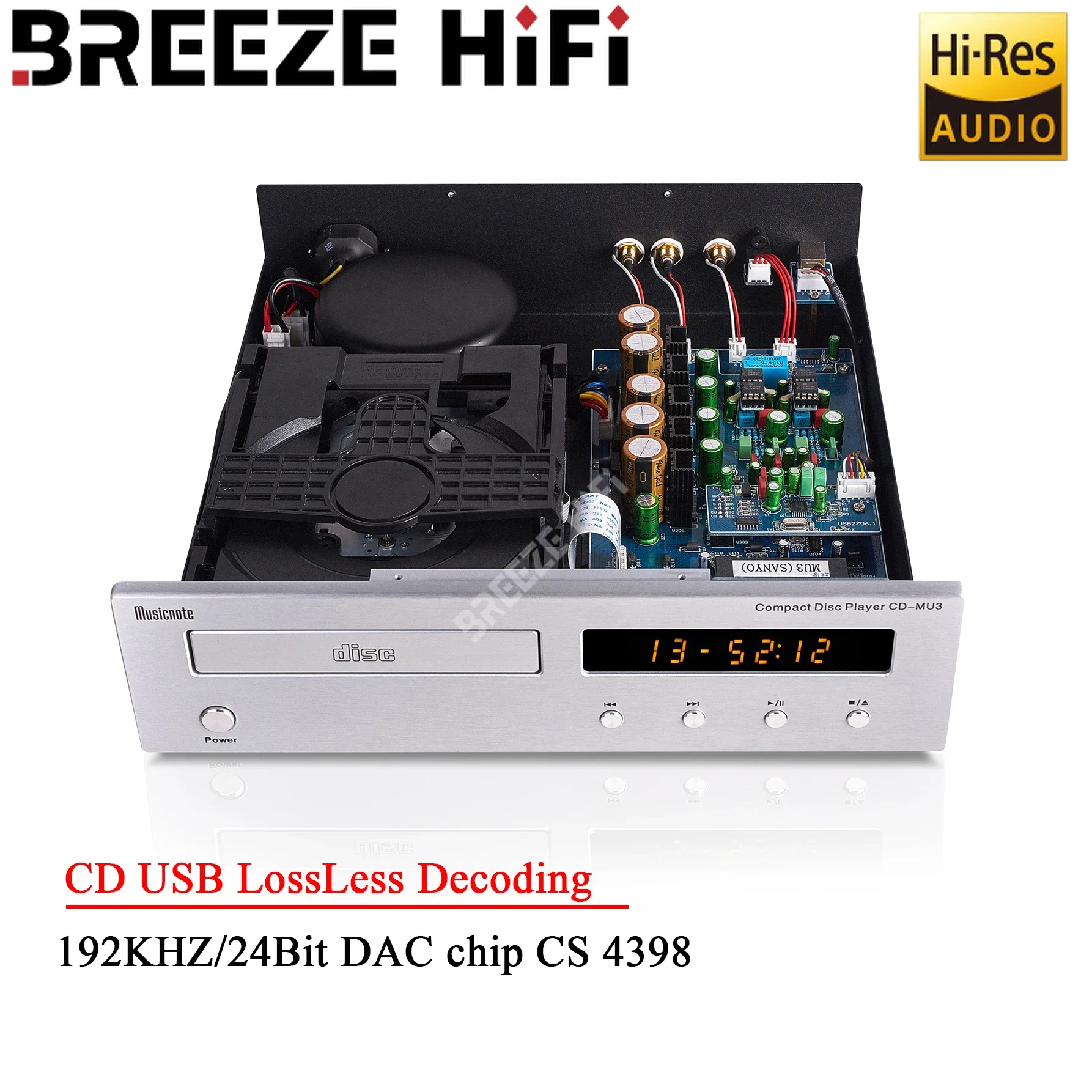 

AMXEKR CD-MU3 профессиональный CD-плеер начального уровня USB декодирование без потерь 192 кГц/24 бит чип DAC CS4398 последняя модель