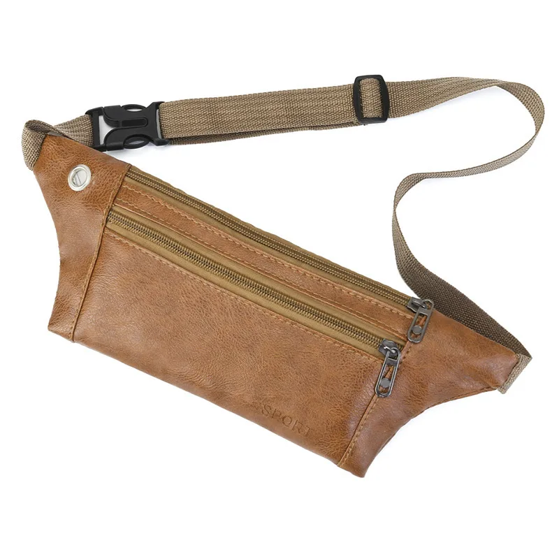 European and American fashion retro men's waist bag PU leather bag