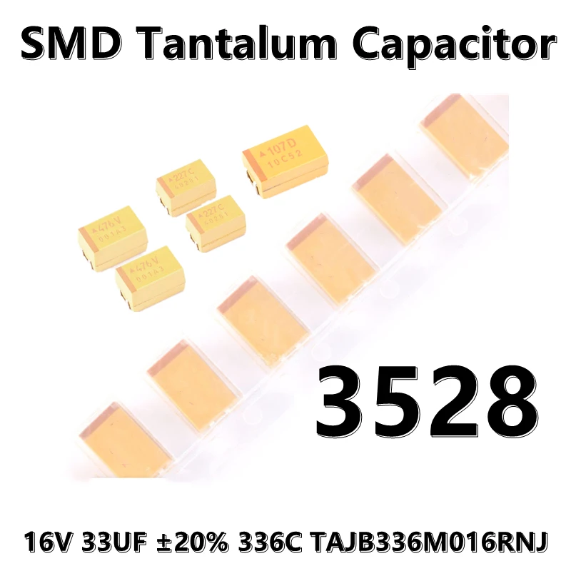 

(5pcs) 3528 (Type B) 16V 33UF ±20% 336C TAJB336M016RNJ 1210 SMD tantalum capacitor