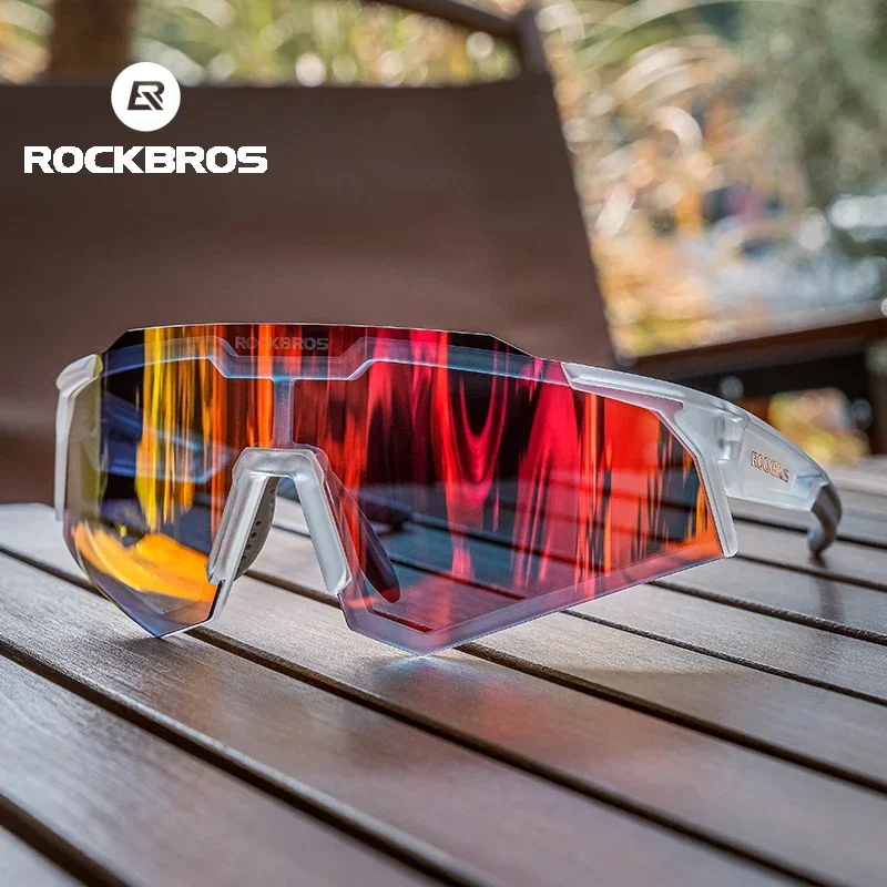 ROCKBROS Óculos de Ciclismo Fotocromáticos para Homens e Mulheres, Polarizado Ajustável Nariz Suporte Frame, Miopia Óculos Esportivos, Óculos Óculos Óculos