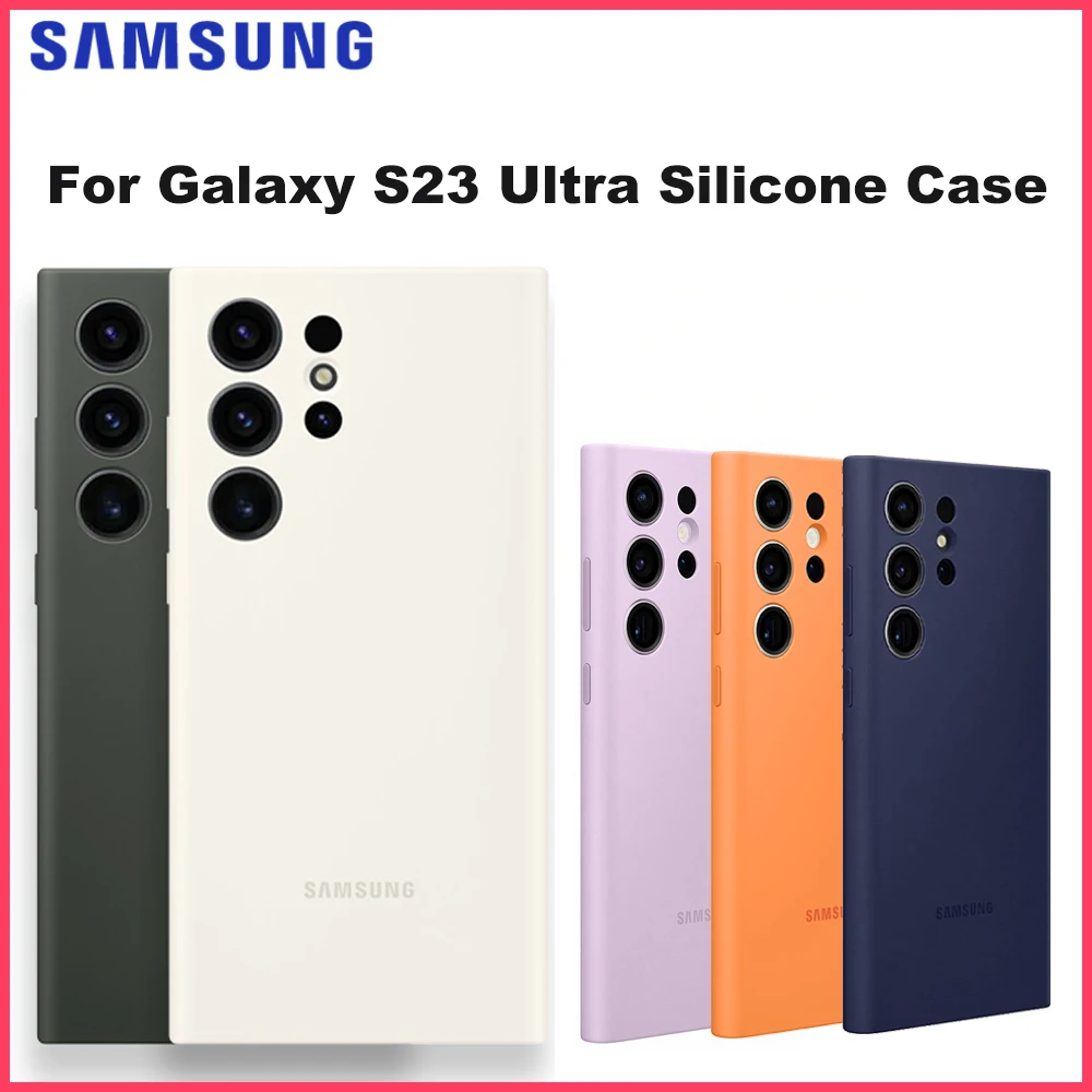 

Оригинальный официальный силиконовый чехол для Samsung Galaxy S23 Ultra S23Ultra Защитный Мягкий противоударный чехол с полным покрытием