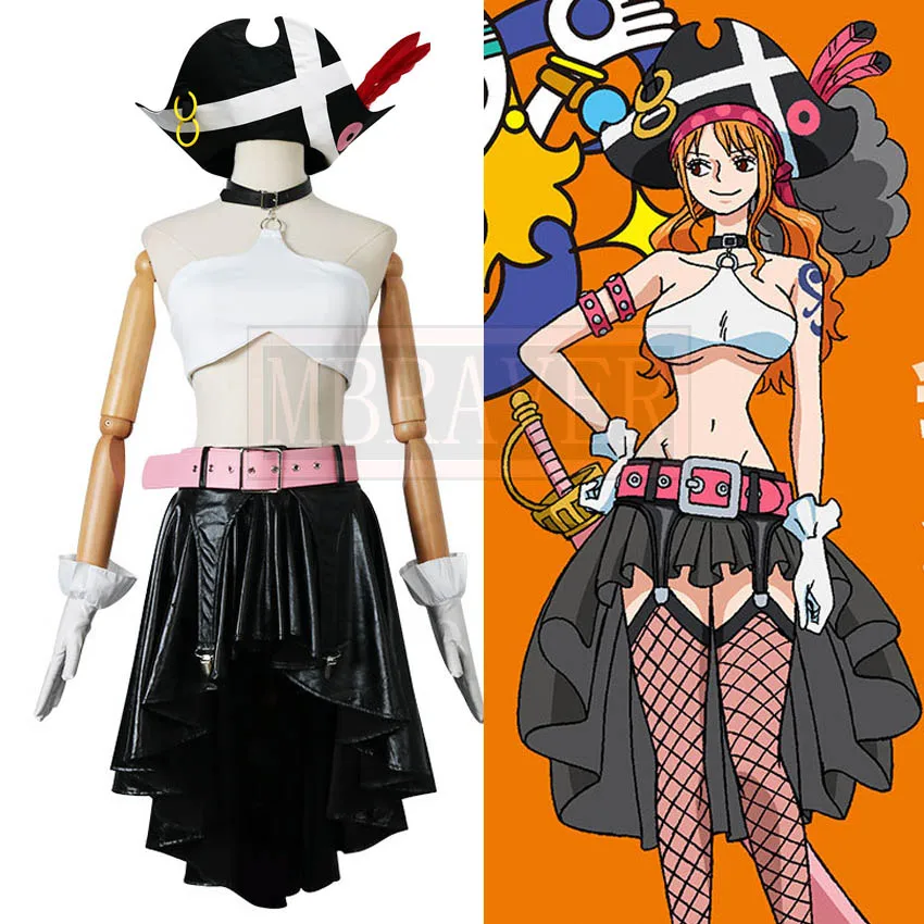 One Piece Red Nami Cosplay Halloween Uniform Outfit Costume Custom Made